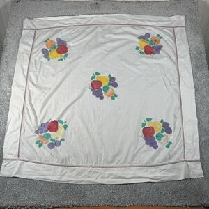 Vintage 39X39 Square Tablecloth 50s 60s Fruit Nostalgic Kitchen Cotton Linens‎